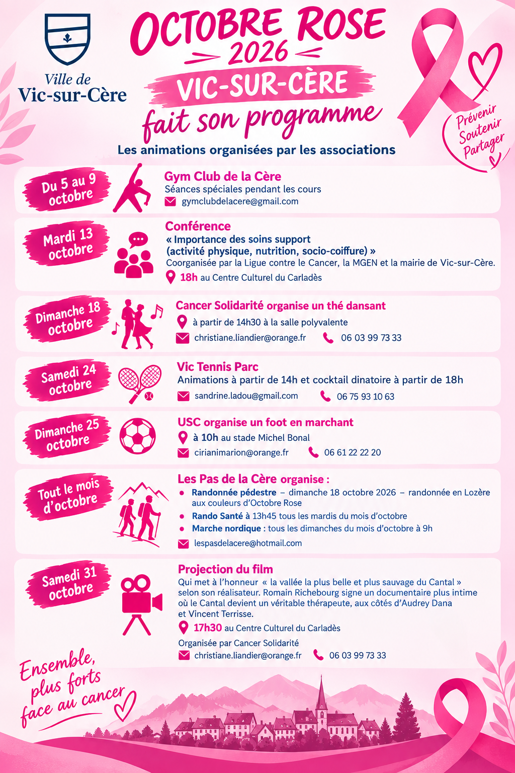 Octobre Rose à Vic sur Cère